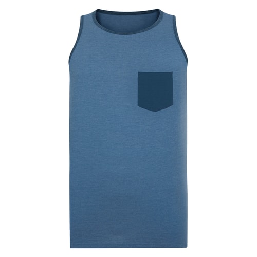 Bigdude – Weste mit kontrastierender Tasche aus Denim in großer Größe